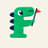 Flagzy dinosaur holding a red flag