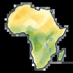 Watercolor map of Africa