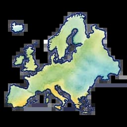 Watercolor map of Europe