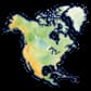 Watercolor map of North America