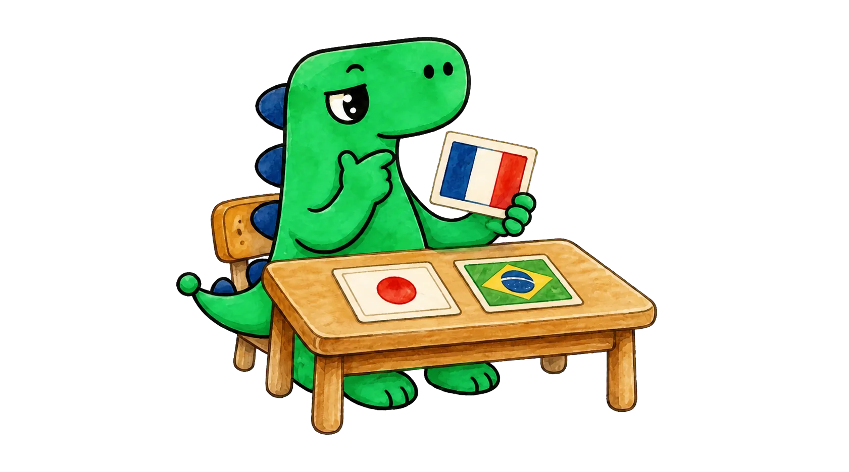 Studying a deck of flag flashcards