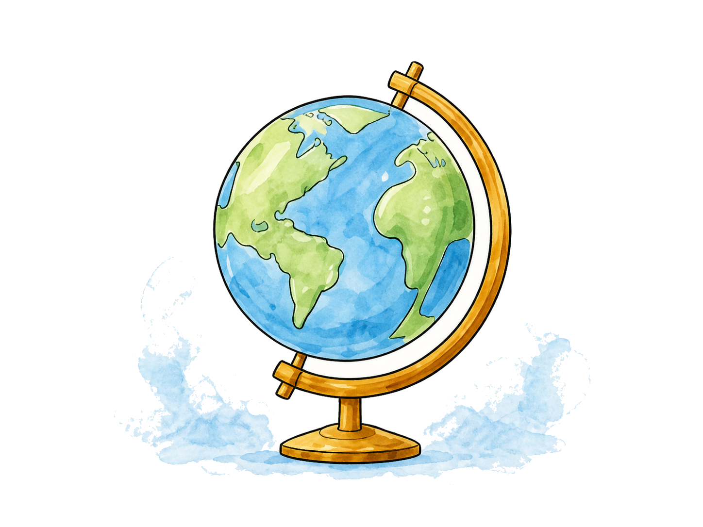 A watercolor globe representing Flagzy geography games