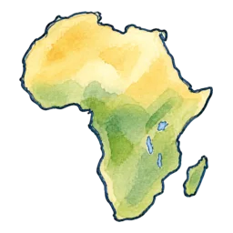 Watercolor map of Africa
