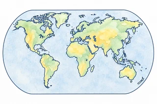 Watercolor world map